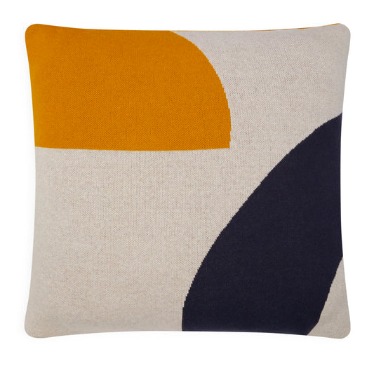 Cotton Knit Cushion Cover - Ilo Citrus & Beige