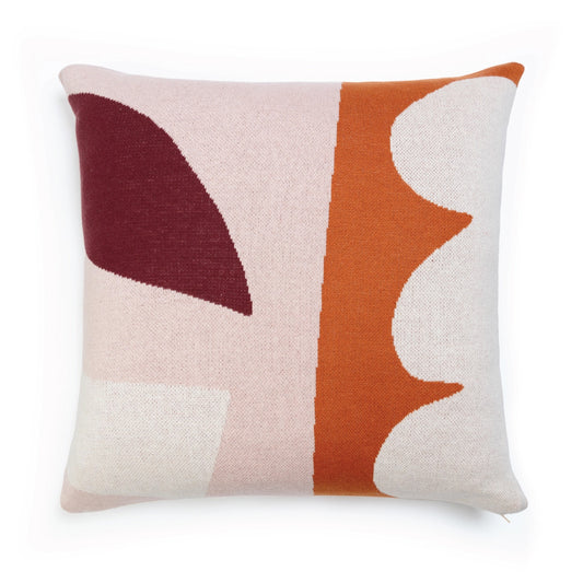 Cotton Knit Throw Pillow/Cushion in Orbi Orange