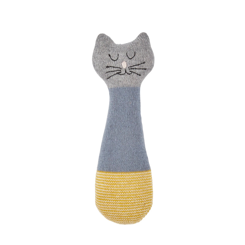Cat Blue Baby Rattle Toy