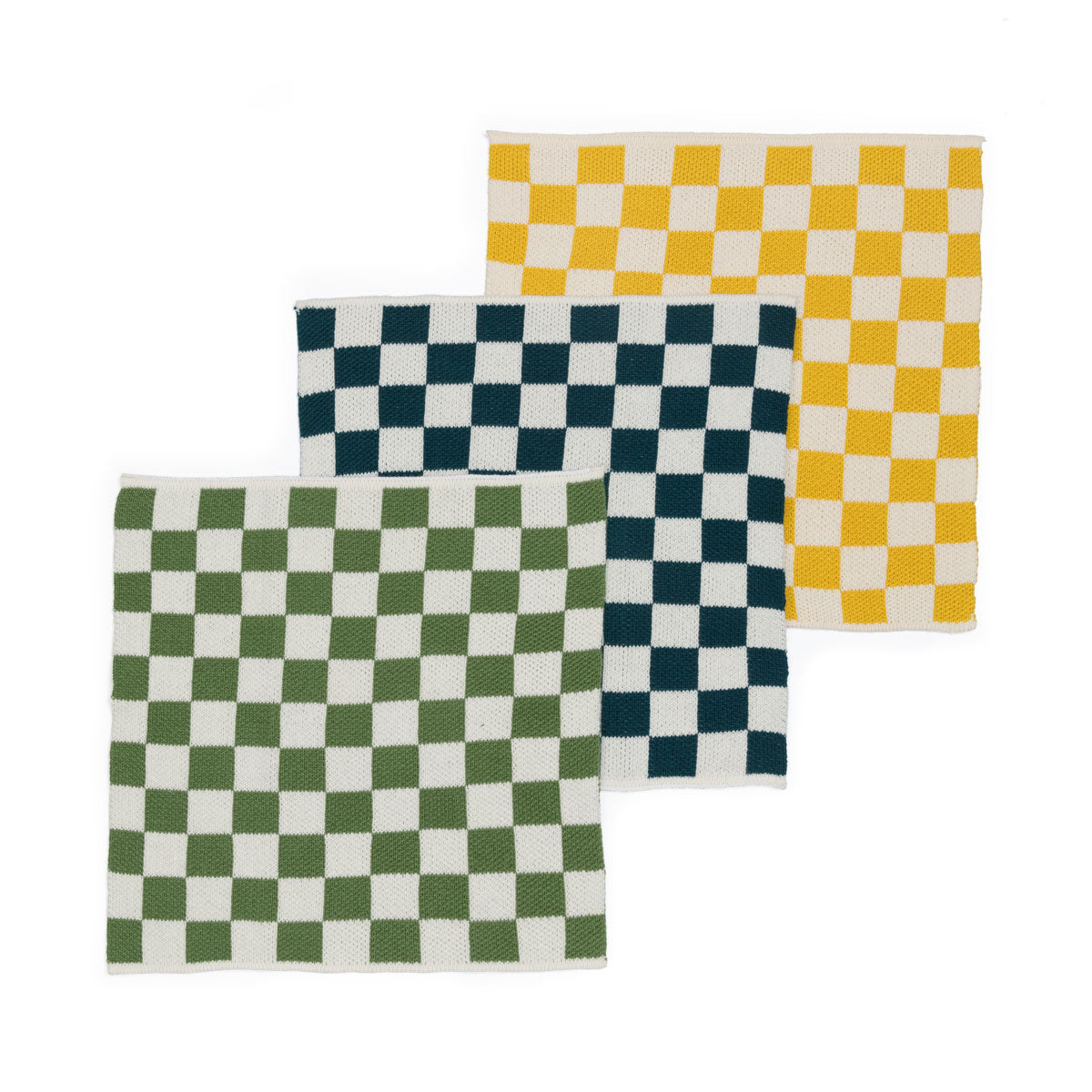 Cotton Knit Dishcloths - Citrus Check