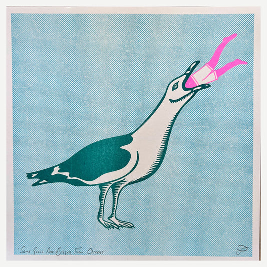 Some Gulls are Bigger than Others Riso Print