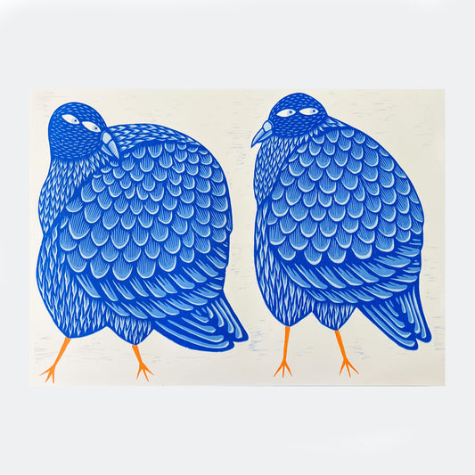 Pigeon Fancier Woodcut Print