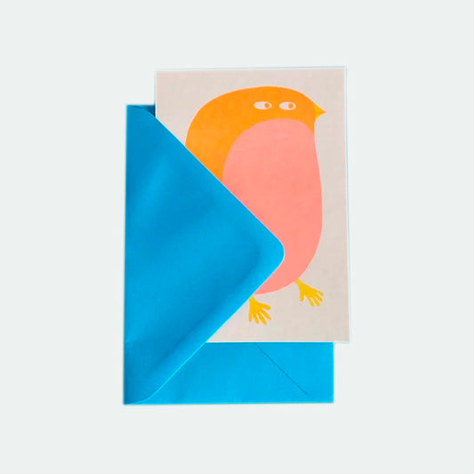 Bird Riso Greetings Card