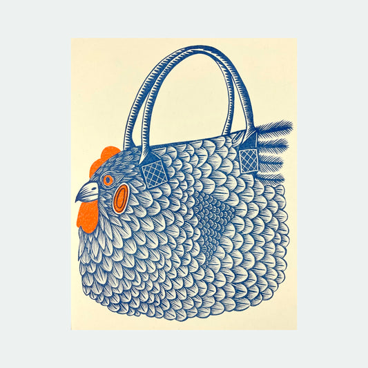 Chicken Bag Riso Print