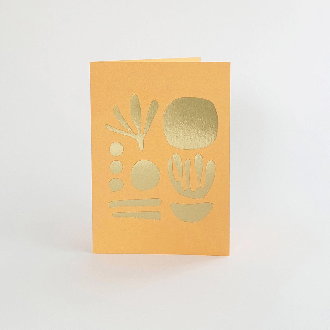 Seaweed Brass & Peach Greetings Card