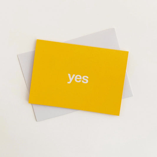 Yes Typographic Foiled Greetings Card