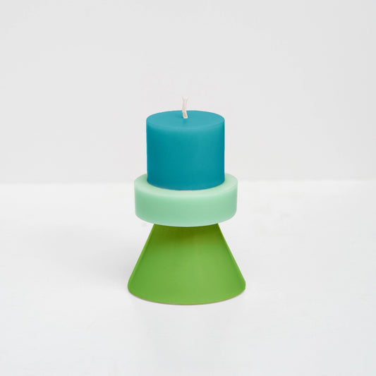 Stack Candle Teal / Green / Lime Green