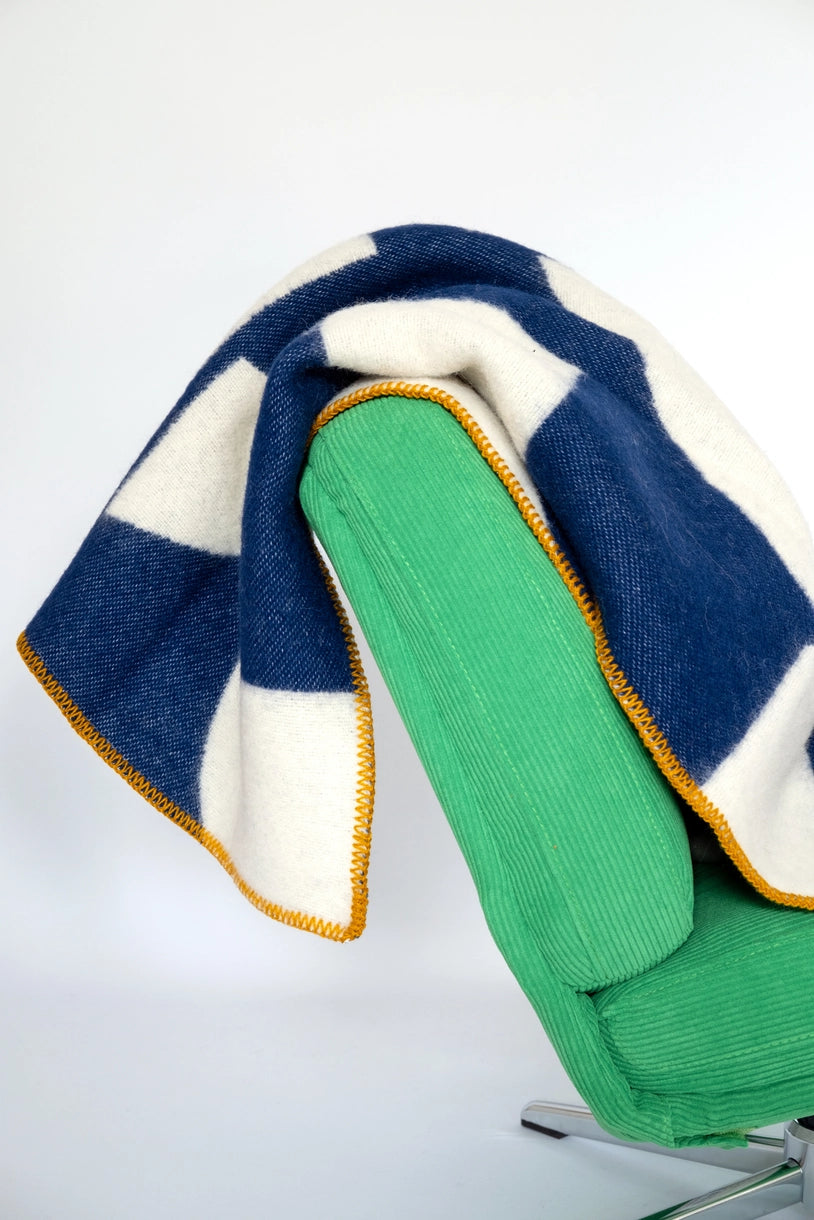 Wool Throw Blanket: Deko Navy