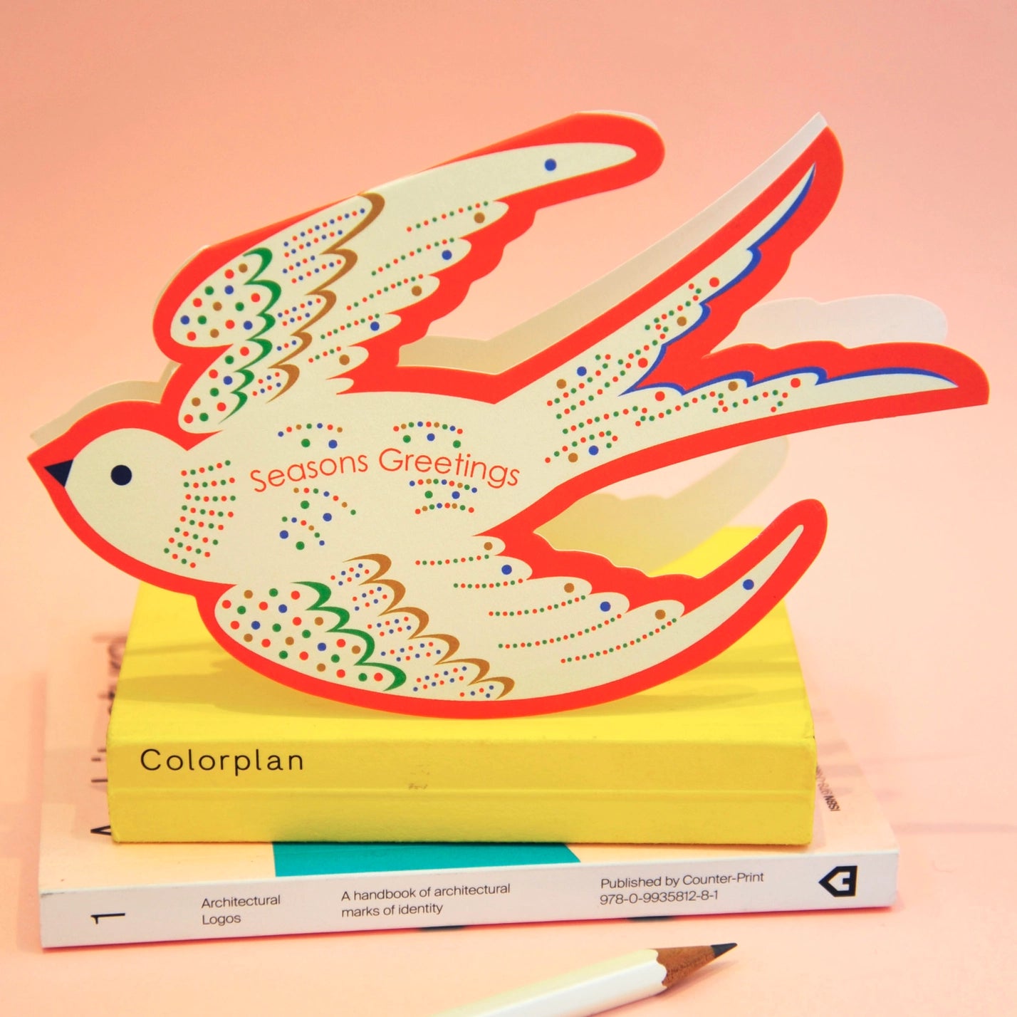 Whimsical Rocking Bird Seasons Greetings Die Cut Card