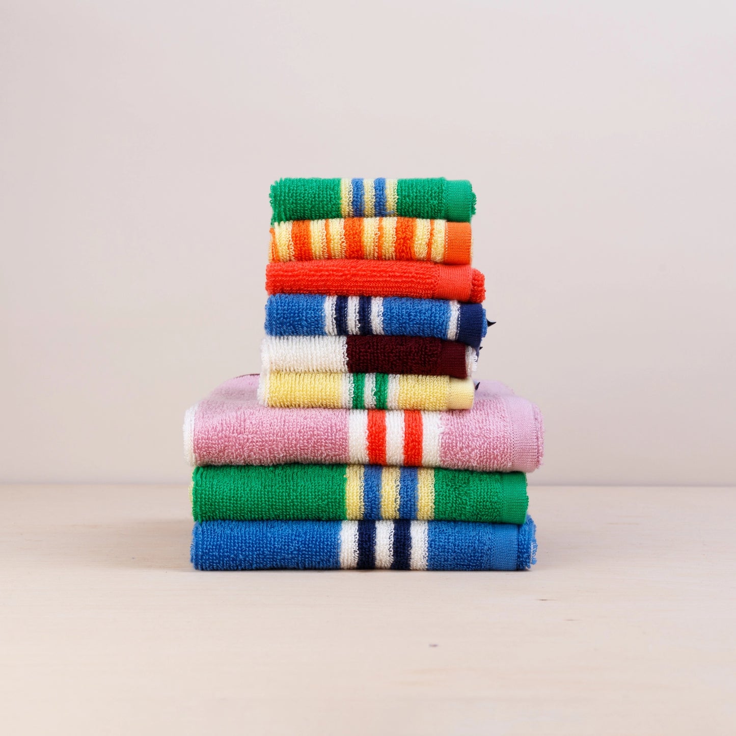 Terry Towelling Hand Towel: Cobalt Stripe