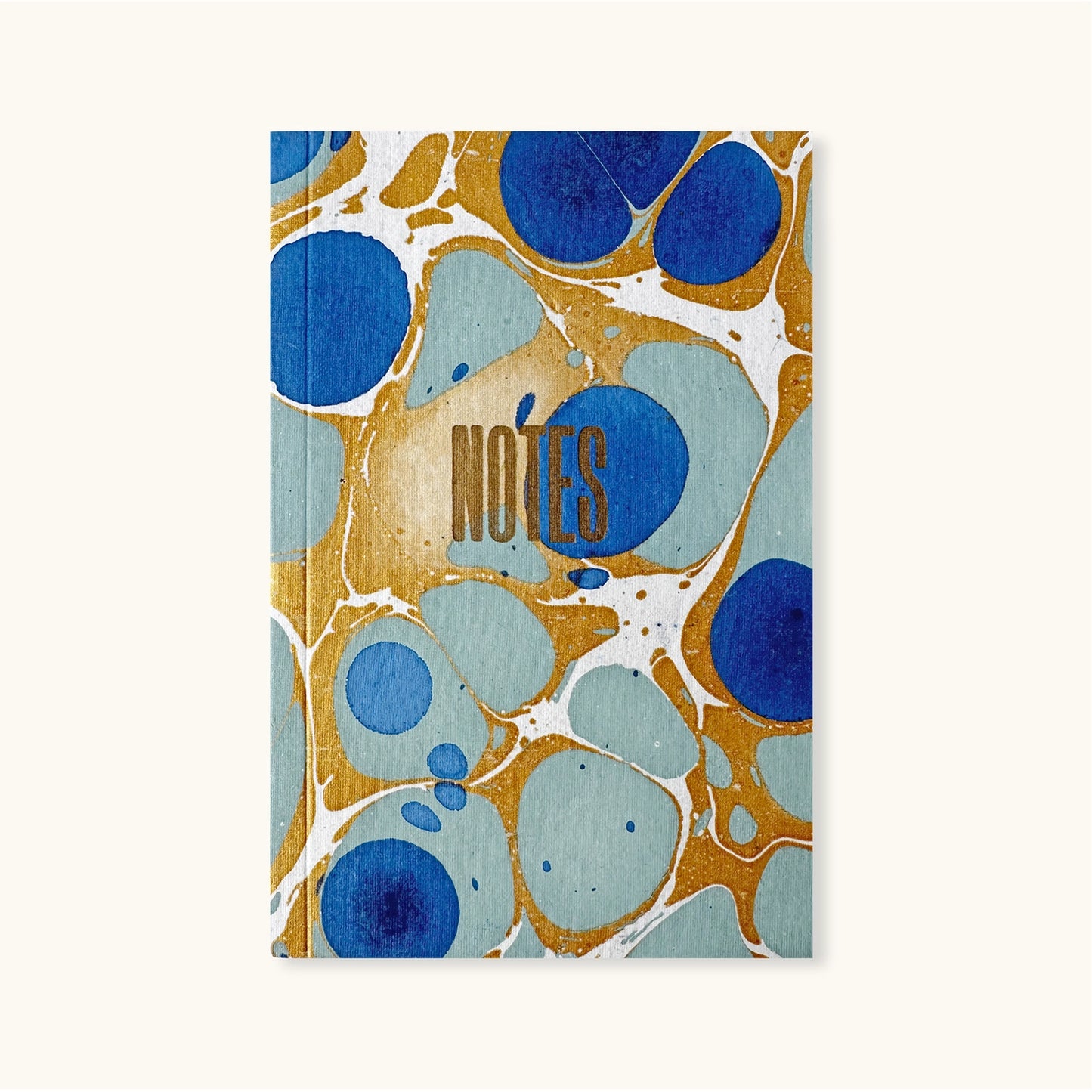 Hand Marbled Notebook in Royal Blue with Multicoloured Pages