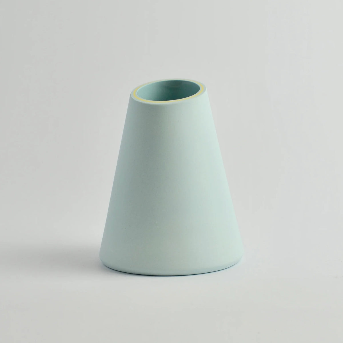 Triangle Vase Blue and Yellow