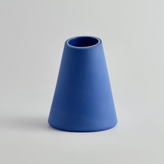 Triangle Vase City Blue and Yellow