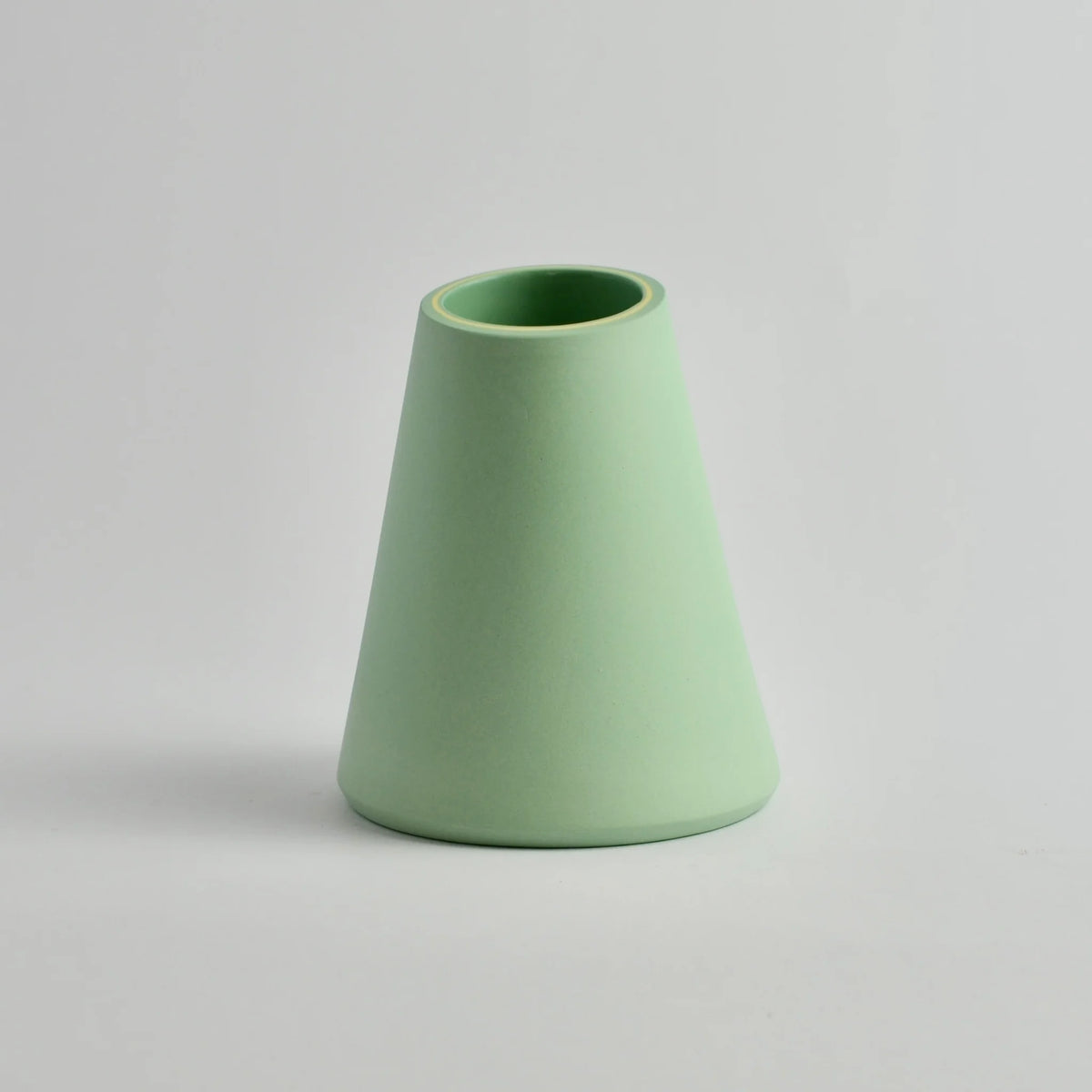 Triangle Vase Green and Yellow