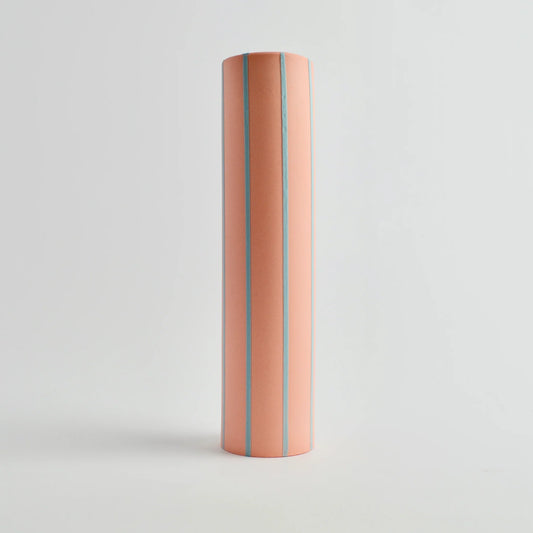 Coloured Striped Vase in Pink with Blue