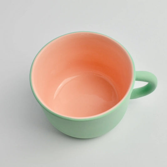 Large Cup Miami Green and Rose Pink