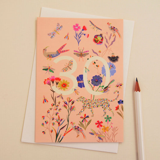 30th Birthday Number Greetings Card