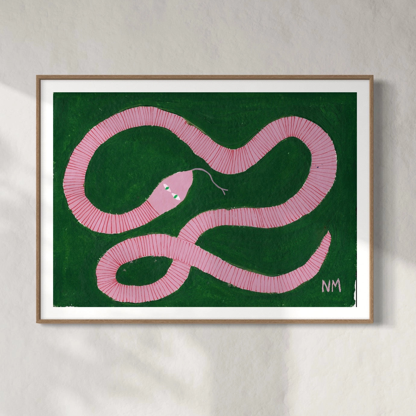 Pink Snake A3 Print