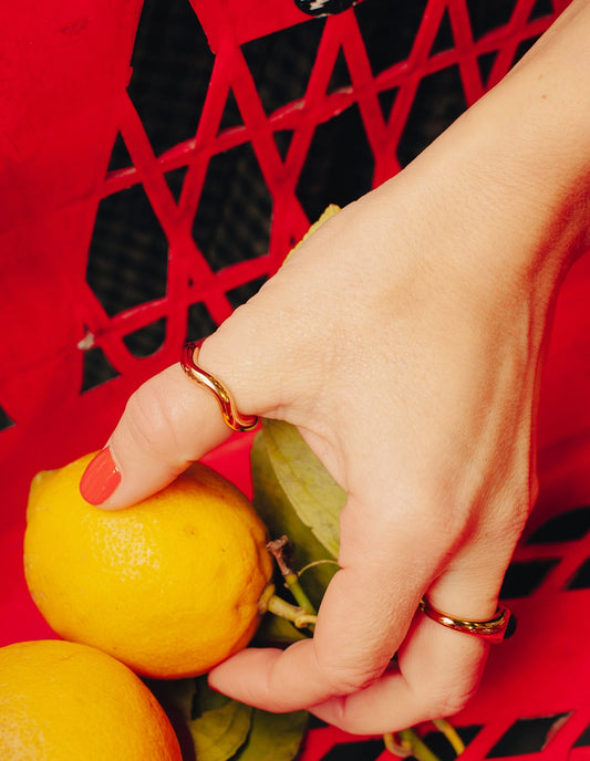 Chunky Irregular Band Ring in Gold