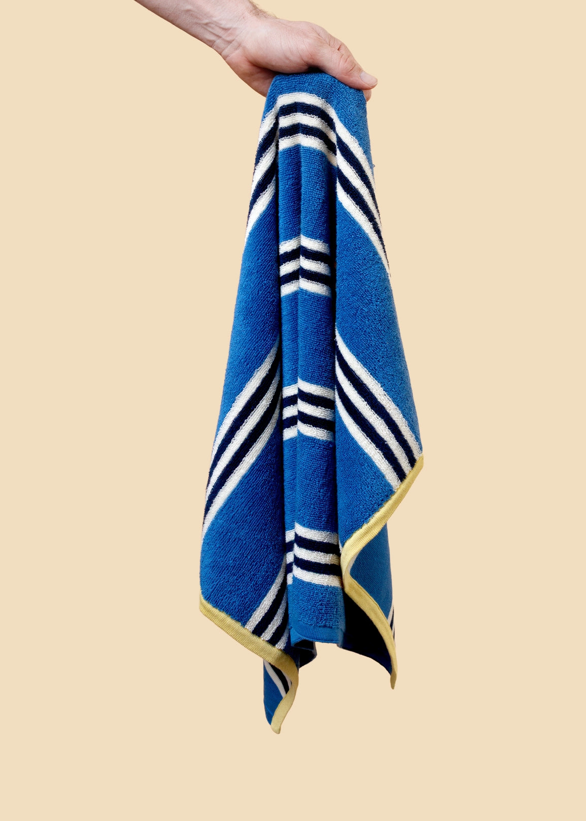 Terry Towelling Hand Towel: Cobalt Stripe