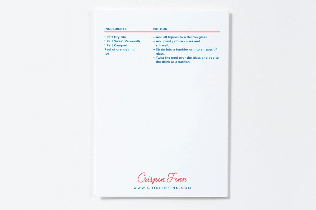 Negroni Cocktail Recipe Greetings Card