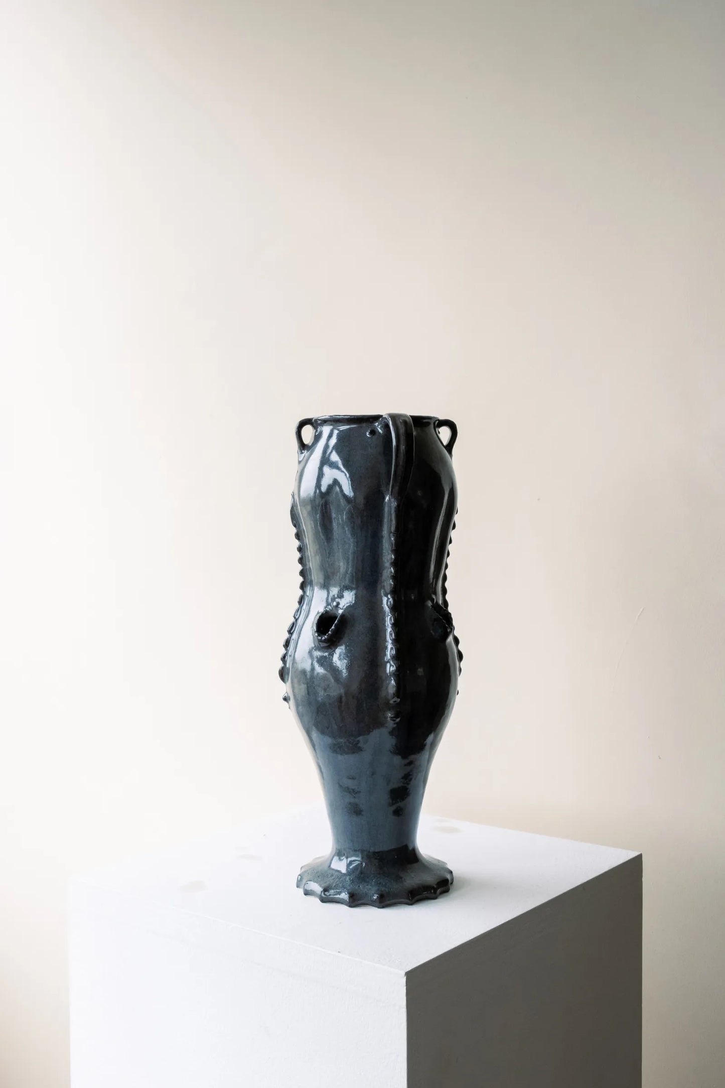 Black Spined Vase #22-001 SOLD