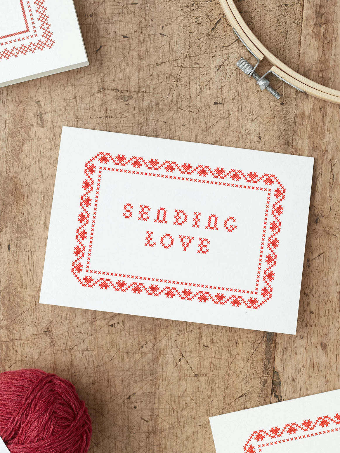Sending Love Cross Stitch Card