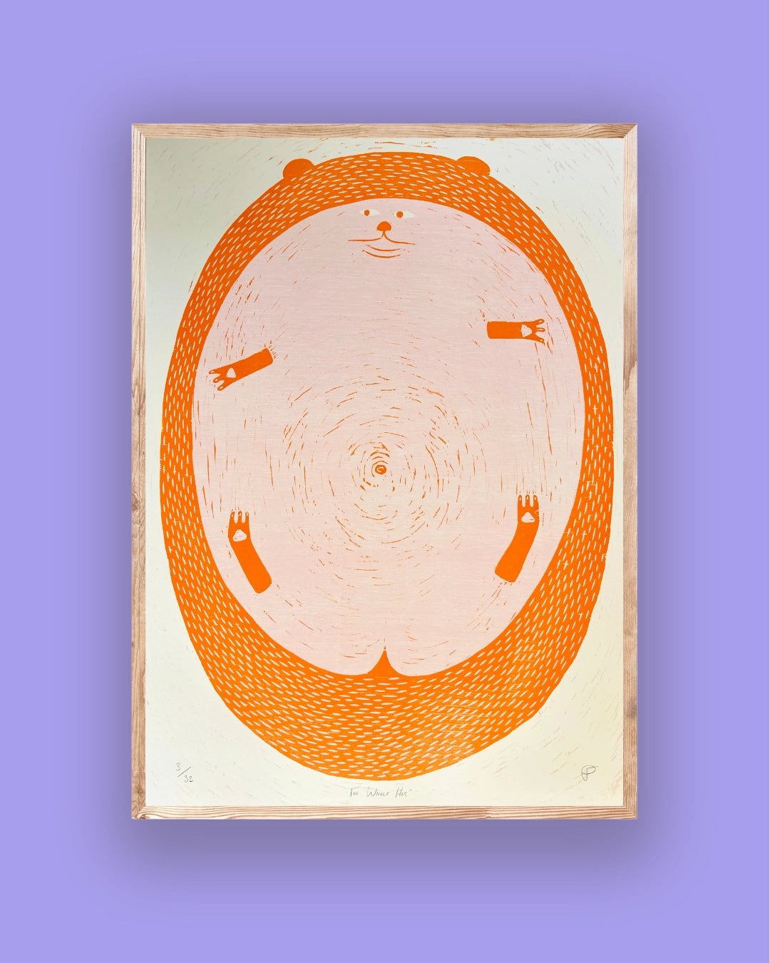 The Whole Hog - Original Woodcut Print