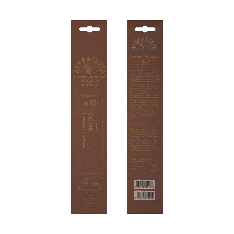 Herb & Earth Bamboo Incense Cedar