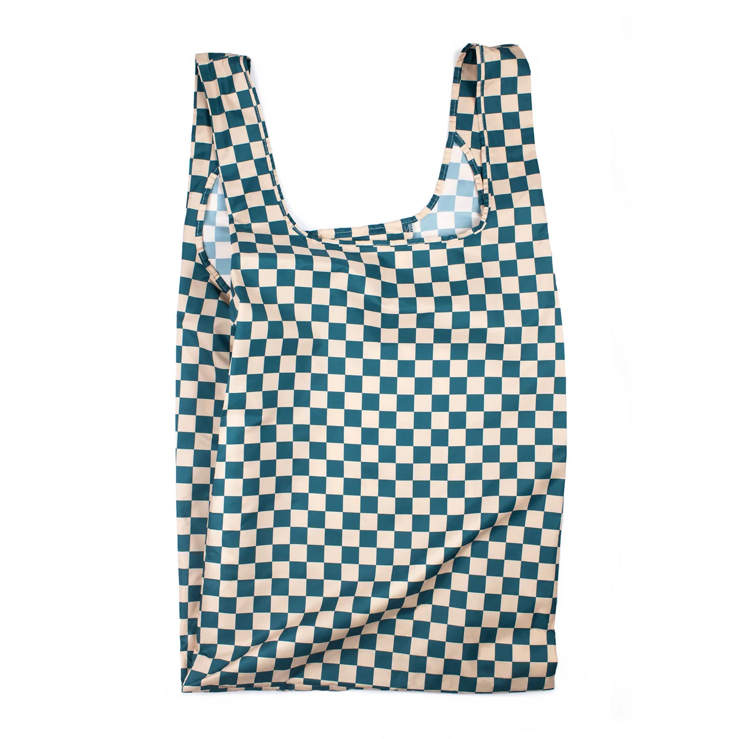 Reusable Kind Bag Extra Large Teal Checkered