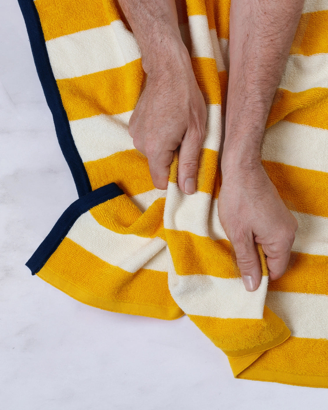 Terry Towelling Hand Towel: Striped Citrus