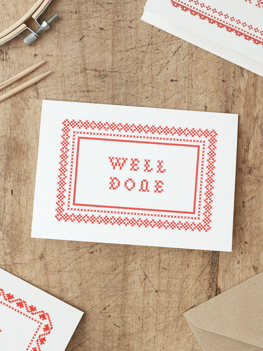 Well Done Cross Stitch Card