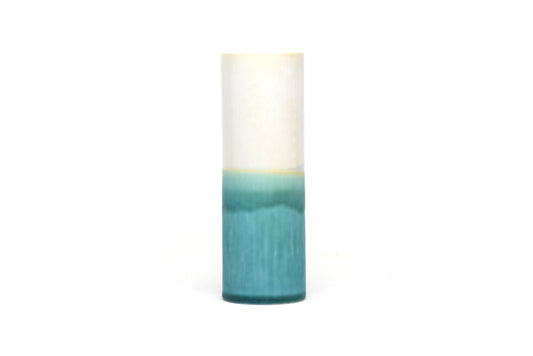 Cylinder Vase Small in Aqua and White