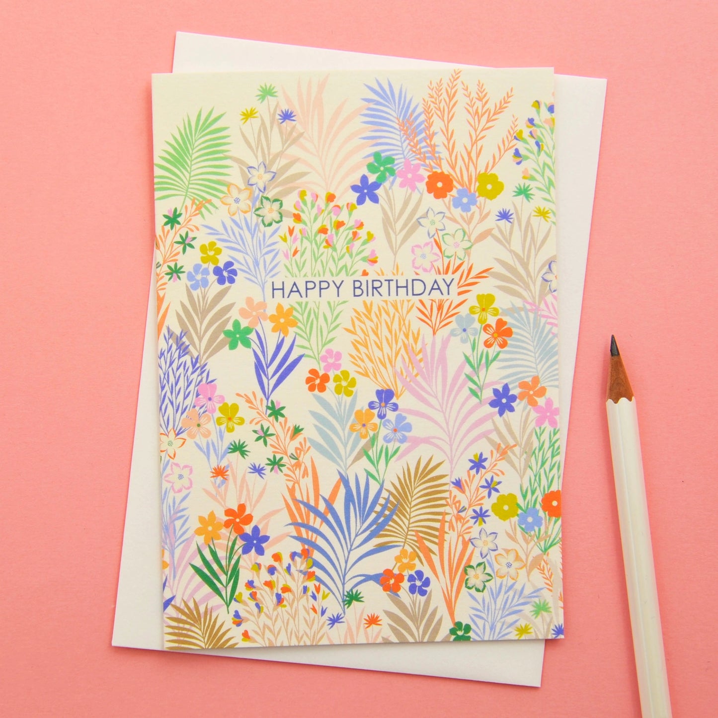 Happy Birthday Floral Meadow Greetings Card
