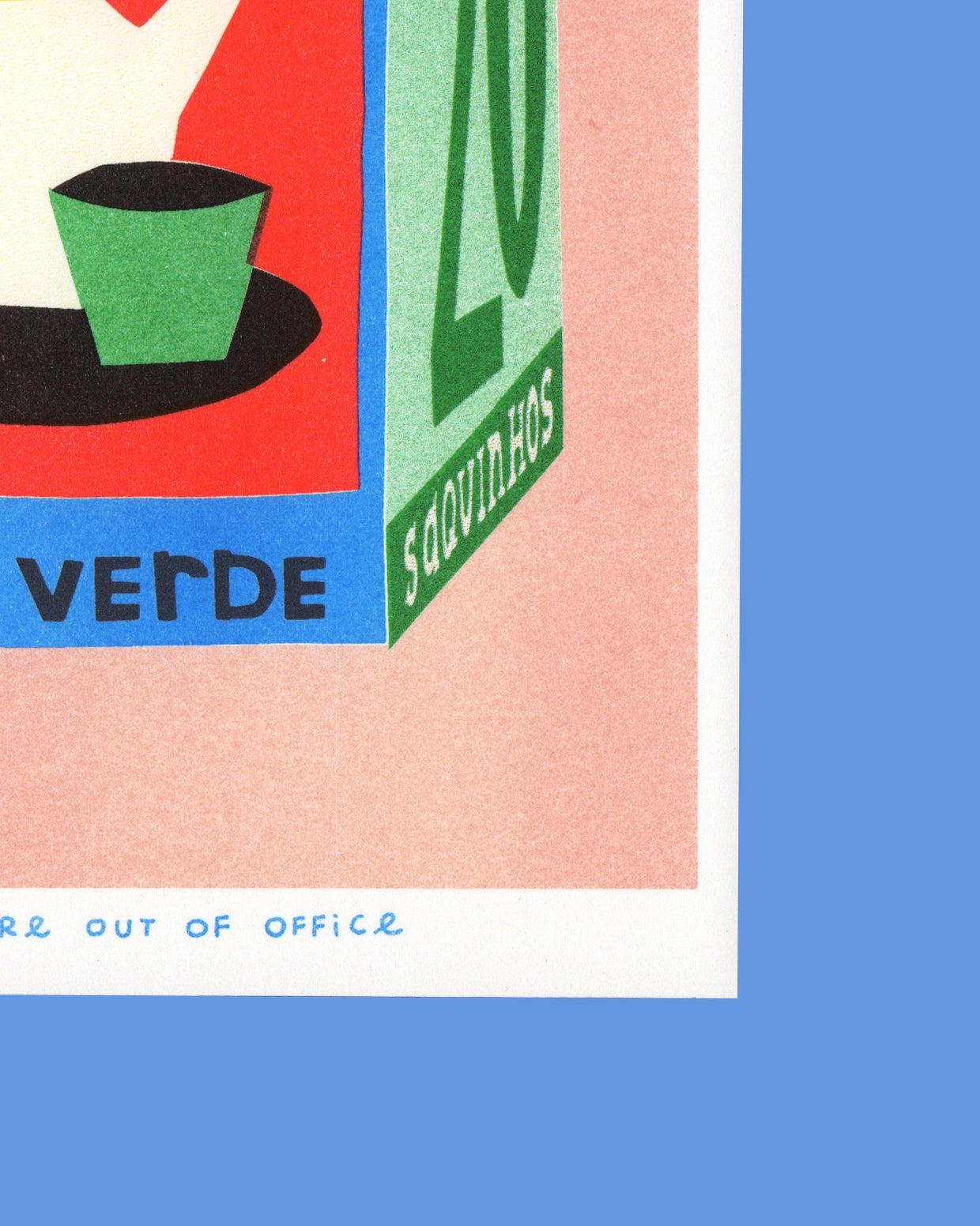 A Risograph Print of A Box of 20 Bags of Tea