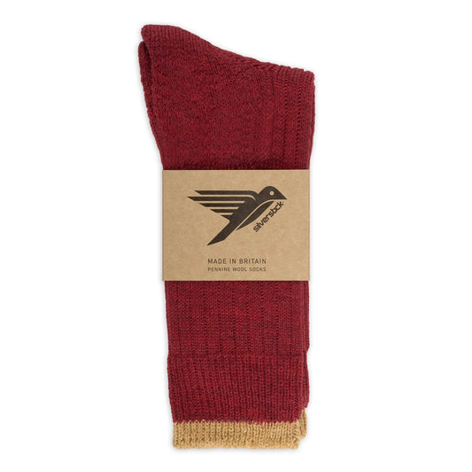Penine Wool Sock Red
