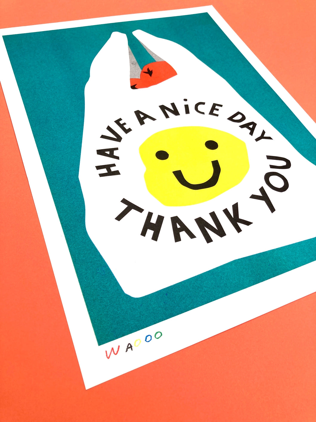 A Risograph Print of A Shopping Bag - Have a Nice Day