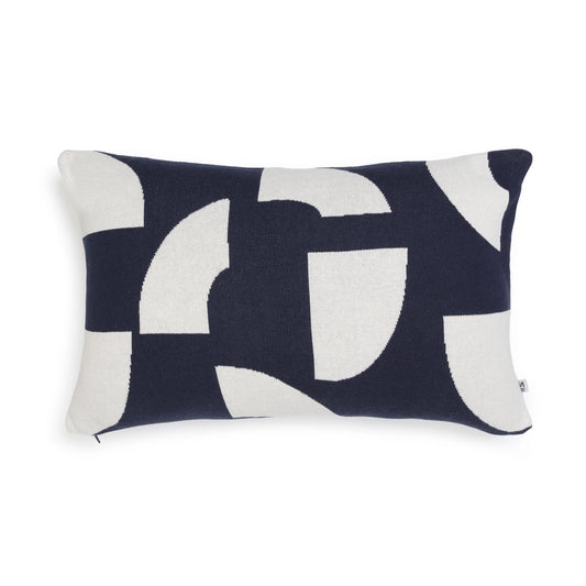Cotton Knit Throw Cushion - Deko Navy