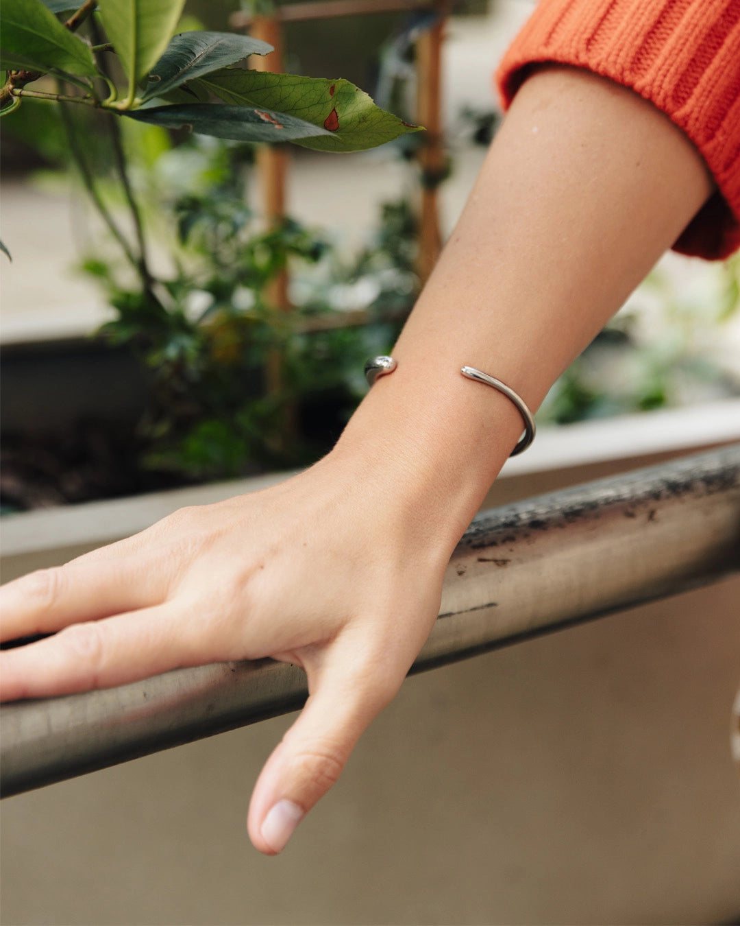 Bold Fluid Cuff Bangle in Silver