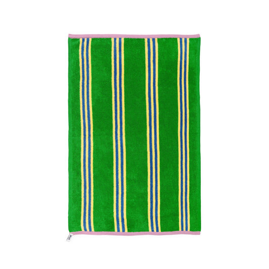 Terry Towelling Hand Towel: Green Stripe