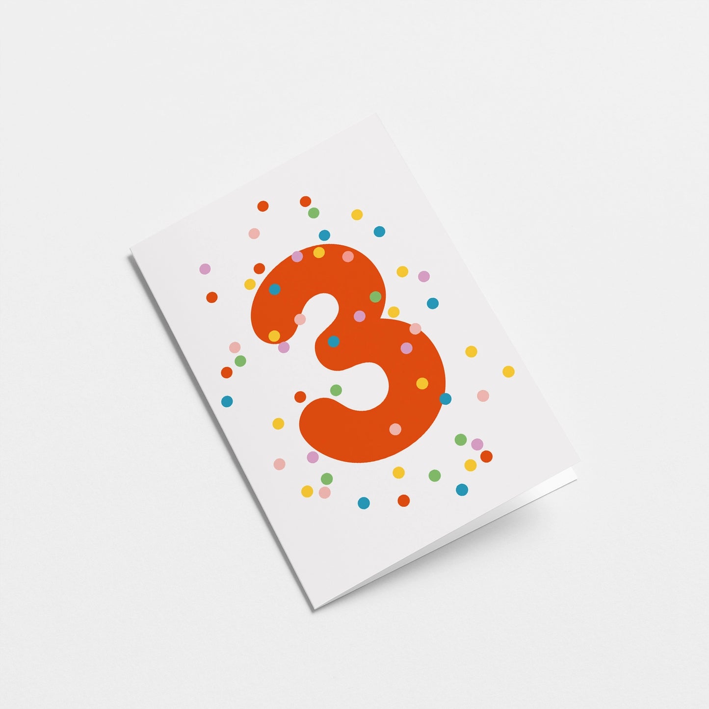 Confetti Numbers Greetings Card - No.3
