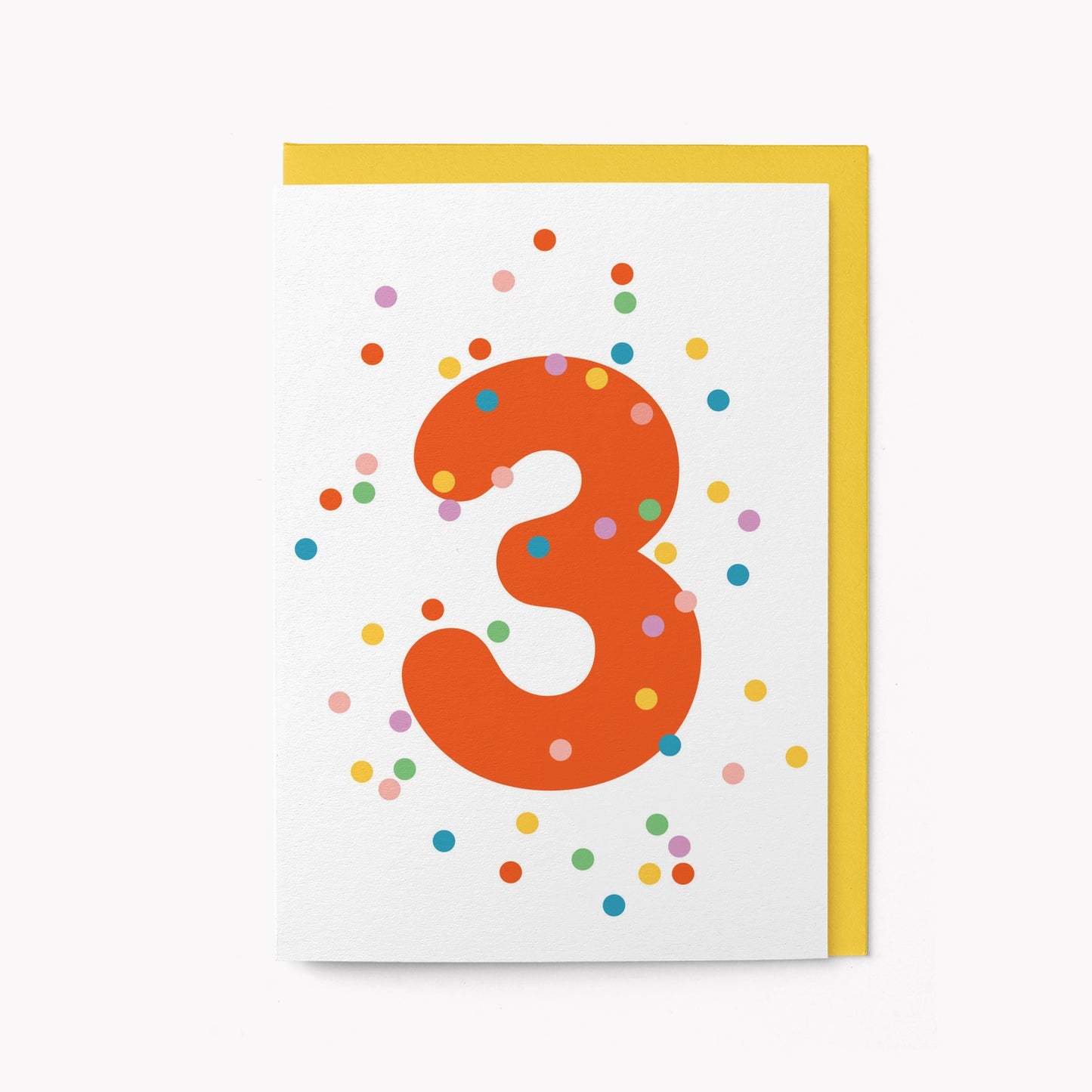 Confetti Numbers Greetings Card - No.3