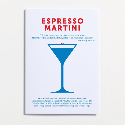 Espresso Martini Cocktail Recipe Greetings Card