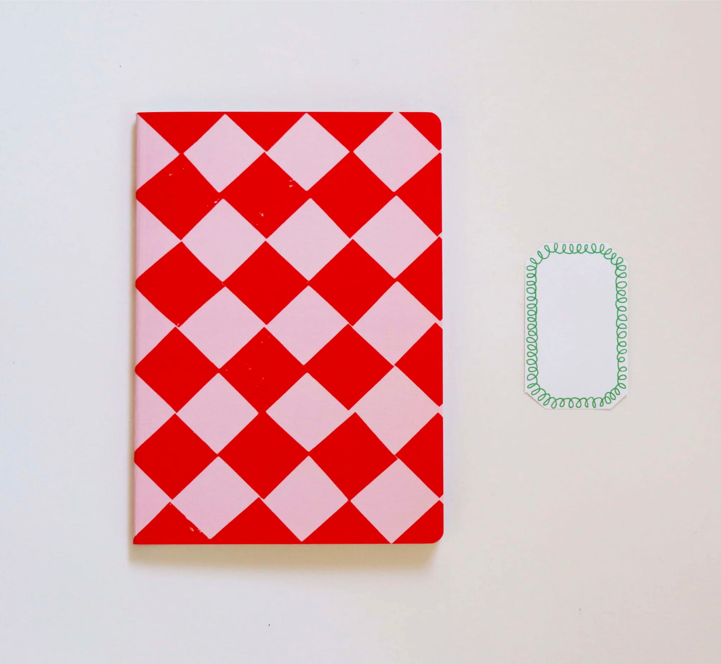 Red and Pink Chequered Notebook