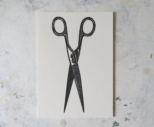 Scissors Collagraph Print