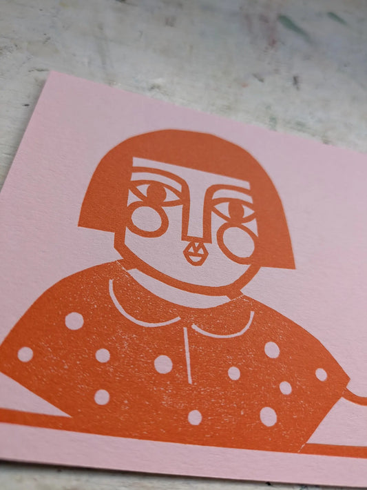 Thumbs Up Collagraph Print