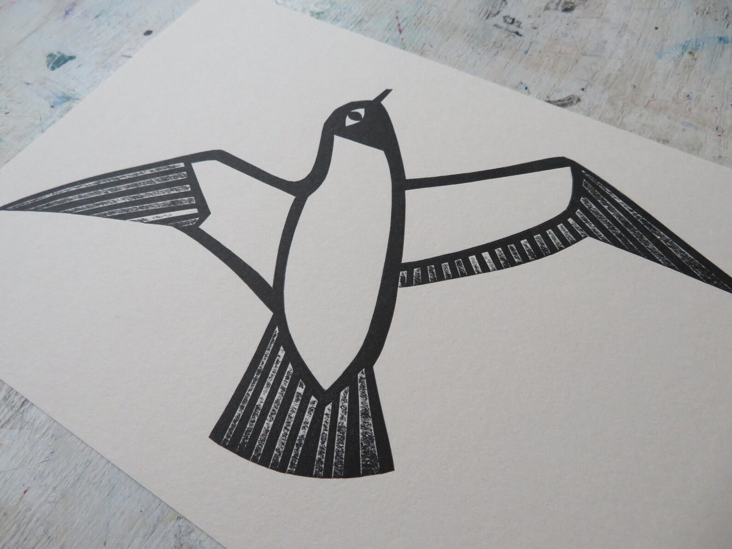 Gull Collagraph Print