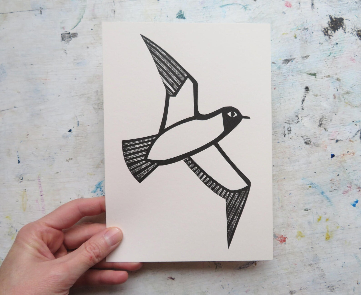 Gull Collagraph Print