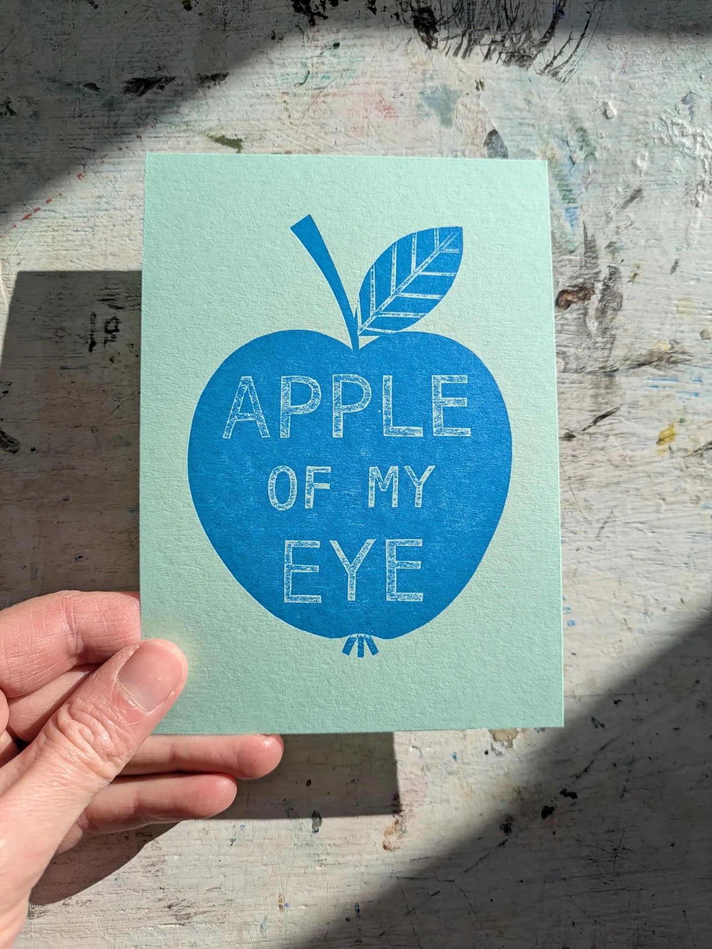 Apple of My Eye Collagraph Print