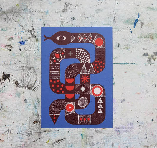 Bkue Snake A5 Art print